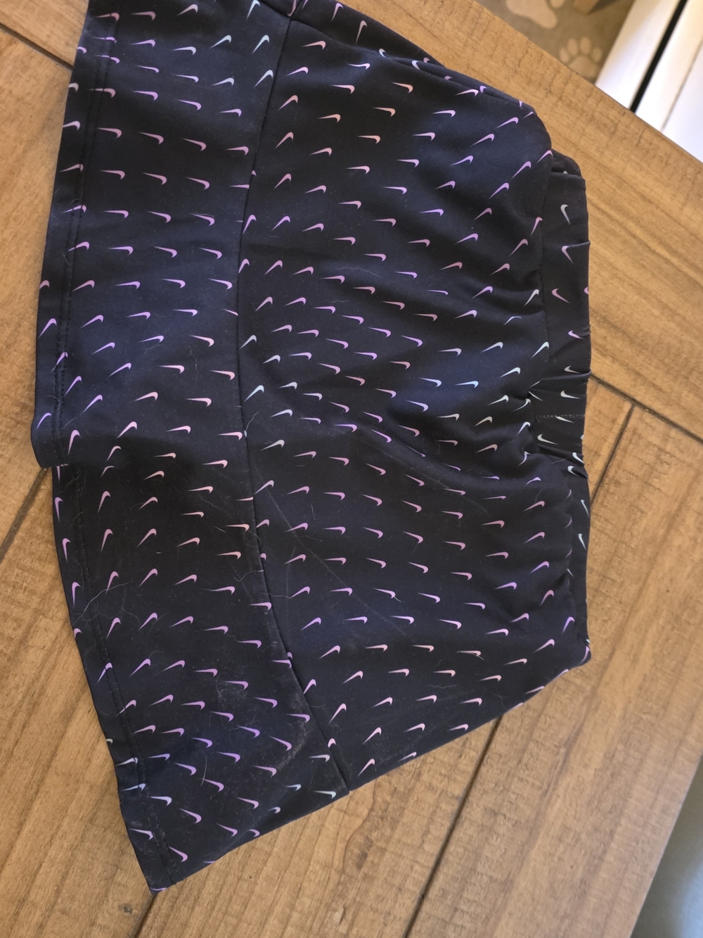 Nike Black Girls' Skort with Pink and Lilac Swoosh Pattern